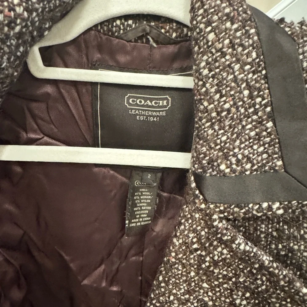 Coach Women's Textured Brown Coat/blazer
